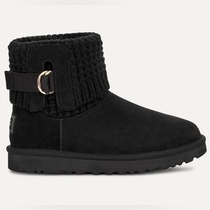 UGG Black Ankle Boots with Knit Cuff